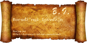 Borsányi István névjegykártya
